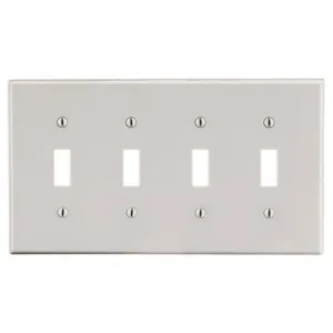 HUBBELL P4LA Toggle Switch Wall Plate, Toggle, Plastic, Light Almond, 0 Outlet Openings | CR4GDM 784FG3