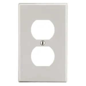 HUBBELL P8LA Duplex Receptacle Wall Plate, Plastic, Light Almond, 1 Outlet Openings, 0 Switch Openings | CR4FUF 784FG8