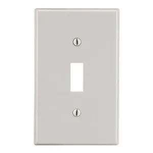 HUBBELL PJ1LA Toggle Switch Wall Plate, Toggle, Plastic, Light Almond, 0 Outlet Openings | CR4GDR 784FH1