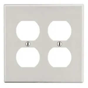 HUBBELL P82LA Duplex Receptacle Wall Plate, Plastic, Light Almond, 2 Outlet Openings, 0 Switch Openings | CR4FUJ 784FG7