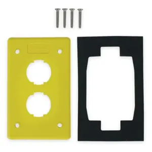 HUBBELL PREMISE WIRING HI124PY Wall Plate 2-port 1-gang | AE9JXW 6KB38