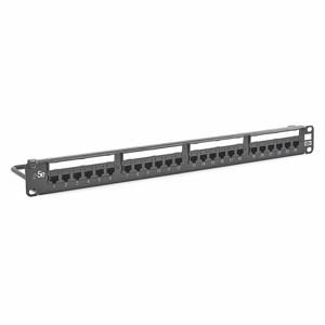 HUBBELL PREMISE WIRING HP5E24E Patch Panel, Flat Panel, 110 Type, 24 Ports, Steel | CJ2ZLK 46AY35
