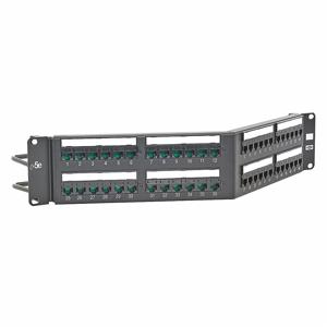 HUBBELL PREMISE WIRING HP5E48A Patch Panel, Angled Panel, 110 Type, 48 Ports, Steel | CJ2ZLL 46AY26