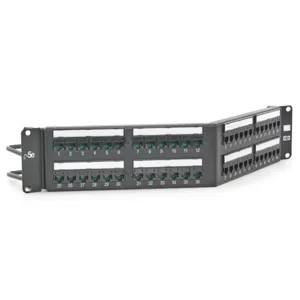 HUBBELL PREMISE WIRING HP5E48A Patch Panel, Angled Panel, 110 Type, 48 Ports, Steel | CJ2ZLL 46AY26