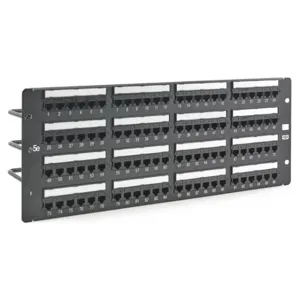 HUBBELL PREMISE WIRING HP5E96 Patch Panel, Flat Panel, 110 Type, 96 Ports, Steel | CJ2ZLG 46AY37