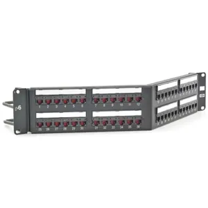 HUBBELL PREMISE WIRING HP648A Patch Panel, Angled Panel, 110 Type, 48 Ports, Steel | CJ2ZLE 46AY28