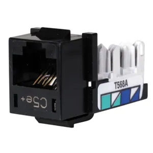 HUBBELL PREMISE WIRING HXJ5EBK Jack Black Cat5e Rj45 | AE4MUC 5LV60