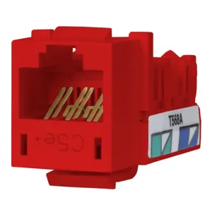 HUBBELL PREMISE WIRING HXJ5ER Jack Red Cat5e Rj45 | AE4MUG 5LV64