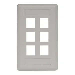 HUBBELL PREMISE WIRING IFP16OW Wall Plate 6 Port | AE4MTP 5LV26