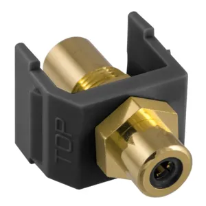 HUBBELL PREMISE WIRING SFRCBKFFBK Snap Fit Connector Black RCA/RCA | AF7TFK 22LV41