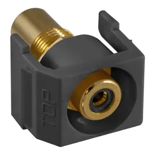 HUBBELL PREMISE WIRING SFRCBKRBK Snap Fit Connector Black RCA/RCA Recessed | AF7TFQ 22LV46