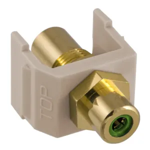 HUBBELL PREMISE WIRING SFRCGNFFAL Snap Fit Connector Green/Almond RCA/RCA | AF7TNR 22LX24