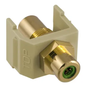 HUBBELL PREMISE WIRING SFRCGNFFEI Snap Fit Connector Green/Ivory RCA/RCA | AF7TFX 22LV60