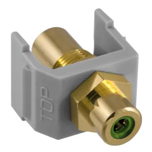 HUBBELL PREMISE WIRING SFRCGNFFGY Snap Fit Connector Green/Gray RCA/RCA | AF7TFY 22LV61