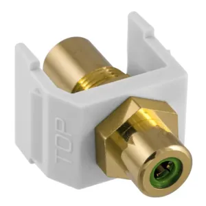 HUBBELL PREMISE WIRING SFRCGNFFW Snap Fit Connector Green/White RCA/RCA | AF7TFZ 22LV62