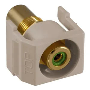 HUBBELL PREMISE WIRING SFRCGNRAL Snap Fit Connector Green/Almond RCA/RCA Recd | AF7TNV 22LX27