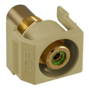 HUBBELL PREMISE WIRING SFRCGNREI Snap Fit Connector Green/Ivory RCA/RCA Recd | AF7TGD 22LV66