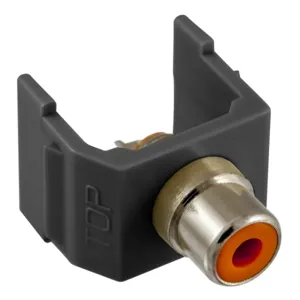 HUBBELL PREMISE WIRING SFRCORBK Snap Fit Connector Orange/Black RCA/Solder | AF7TGJ 22LV71