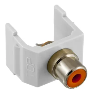 HUBBELL PREMISE WIRING SFRCORW Snap Fit Connector Orange/White RCA/Solder | AF7TGY 22LV84