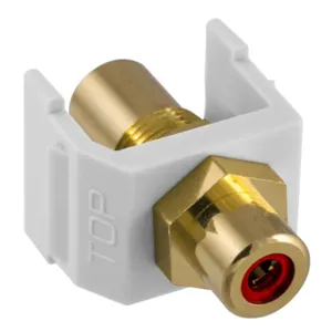 HUBBELL PREMISE WIRING SFRCRFFW Snap Fit Connector Red/White RCA/RCA | AF7THF 22LV91