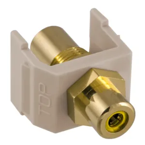 HUBBELL PREMISE WIRING SFRCYFFAL Snap Fit Connector Yellow/Almond RCA/RCA | AF7TPP 22LX45