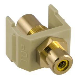 HUBBELL PREMISE WIRING SFRCYFFEI Snap Fit Connector Yellow/Ivory RCA/RCA | AF7TJH 22LW18