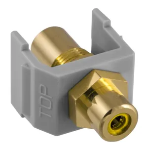 HUBBELL PREMISE WIRING SFRCYFFGY Snap Fit Connector Yellow/Gray RCA/RCA | AF7TJJ 22LW19