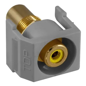 HUBBELL PREMISE WIRING SFRCYRGY Snap Fit Connector Yellow/Gray RCA/RCA Recd | AF7TJP 22LW24