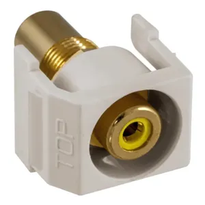 HUBBELL PREMISE WIRING SFRCYROW Snap Fit Connector Yellow/White RCA/RCA Recd | AF7TJQ 22LW25