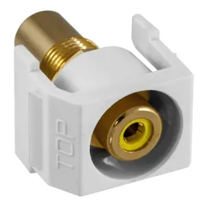 HUBBELL PREMISE WIRING SFRCYRW Snap Fit Connector Yellow/White RCA/RCA Recd | AF7TJR 22LW26