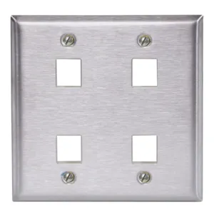 HUBBELL PREMISE WIRING SSF204 Plate 4 Ports Gray Wall | AF7TJU 22LW31