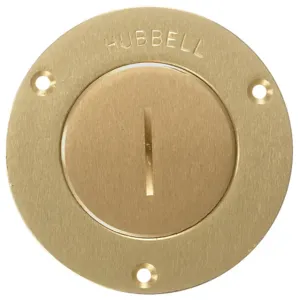 HUBBELL S3525 Round Brass Flr Box Cvr | CR4GDB 24X733