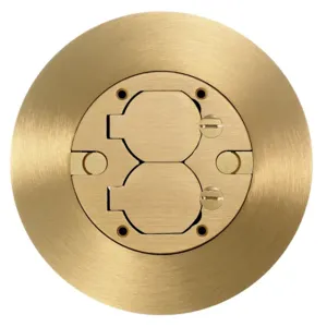 HUBBELL SF39253A WIRING DEVICE-KELLEMS Round Brass Flr Box Flange Cover Comb | CR4FUB 24X639