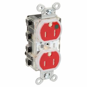 HUBBELL SNAP8200RLTR Snapconnect-Buchse, Duplex, 5-15R, 15 A, 125 V AC, rot, 2 Pole, modulare Verkabelung | CR4GCA 799ZA4