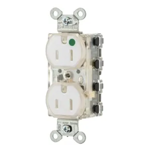 HUBBELL SNAP8200WLTR Snapconnect Receptacle, Duplex, 5-15R, 15 A, 125V AC, White, 2 Poles, Modular Wiring | CR4GCB 799ZA5