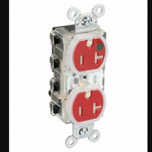 HUBBELL SNAP8300RLTR Snapconnect-Buchse, Duplex, 5-20R, 20 A, 125 V AC, rot, 2 Pole, modulare Verkabelung | CR4GCF 799ZA8