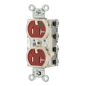 HUBBELL SNAP8300RLTR Snapconnect Receptacle, Duplex, 5-20R, 20 A, 125V AC, Red, 2 Poles, Modular Wiring | CR4GCF 799ZA8