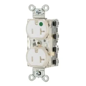 HUBBELL SNAP8300WLTR Snapconnect Receptacle, Duplex, 5-15R, 20 A, 125V AC, White, 2 Poles, Modular Wiring | CR4GCC 799ZA9