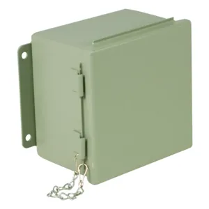 WIEGMANN B040404 Enclosure, 4 x 4 x 4 Inch Size, Wall Mount, Carbon Steel, Ansi 61 Gray | CV6PHY