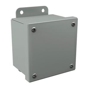 WIEGMANN B040403SC Enclosure, 4 x 4 x 3 Inch Size, Wall Mount, Carbon Steel, Ansi 61 Gray | CV6PHX