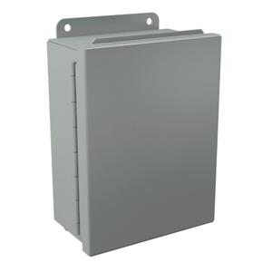 WIEGMANN B080603CHQR Enclosure, 8 x 6 x 3 Inch Size, Wall Mount, Carbon Steel, Ansi 61 Gray | CV6PJG