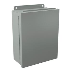 WIEGMANN B100804CHQR Enclosure, 10 x 8 x 4 Inch Size, Wall Mount, Carbon Steel, Ansi 61 Gray | CV6PJM