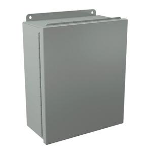 WIEGMANN B121005CHQR Enclosure, 12 x 10 x 5 Inch Size, Wall Mount, Carbon Steel, Ansi 61 Gray | CV6PJV