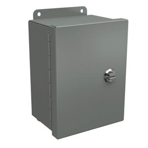 WIEGMANN BN4080604CHQT Enclosure, 8 x 6 x 4 Inch Size, Wall Mount, Carbon Steel, Ansi 61 Gray | CV6PLF