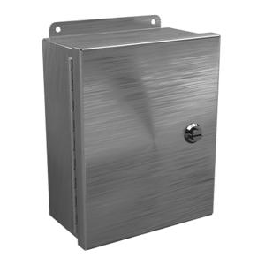 WIEGMANN BN4100804CHQTSS Enclosure, 10 x 8 x 4 Inch Size, Wall Mount, 304 Stainless Steel | CV6PLQ