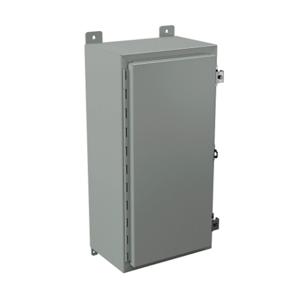 WIEGMANN N12241208 Enclosure, 24 x 12 x 8 Inch Size, Wall Mount, Carbon Steel, Ansi 61 Gray | CV6PPJ