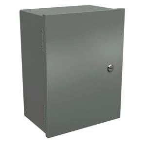 WIEGMANN N1C121608LP Enclosure, 16 x 12 x 8 Inch Size, Wall Mount, Carbon Steel, Ansi 61 Gray | CV6PPY