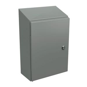 WIEGMANN N412161206CST Sloped Top Enclosure, 1/4 Turn Latch, 16 Inch Nominal Enclosure Height | CV3PTZ 2HAX2