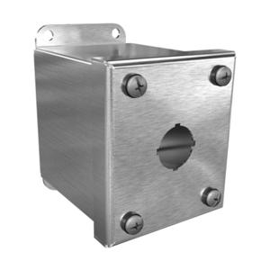 WIEGMANN PBGX1SSA Pushbutton Enclosure, 1 Hole, 22mm, 3 x 3 x 4 Inch Size, Wall Mount, 316 Stainless Steel | CV6QAF