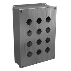 WIEGMANN PBSS12 Pushbutton Enclosure, 12 Holes, 30mm, 12 x 9 x 3 Inch Size, Wall Mount | CV6QAT